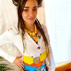 SOLD!!! Kenji Hooded White Cropped Sweater